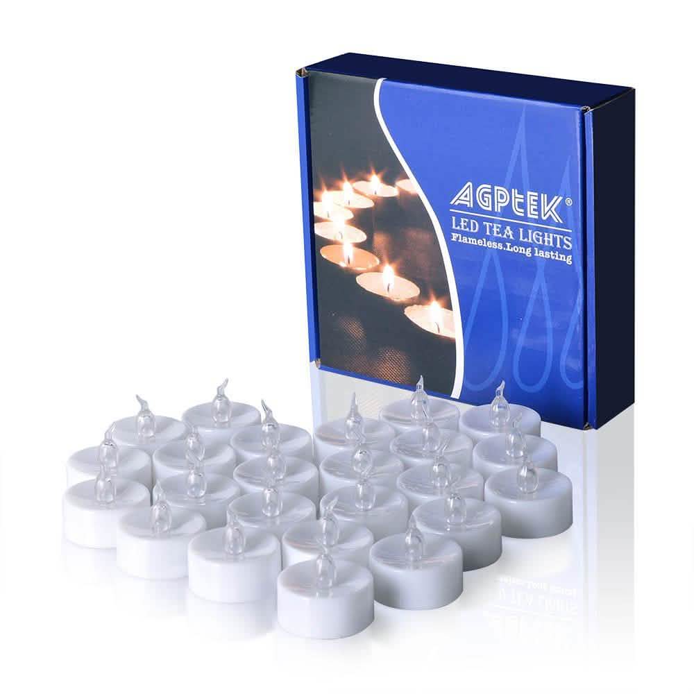 100-Piece: Cool White LED Tealight Flameless Smokeless Candles