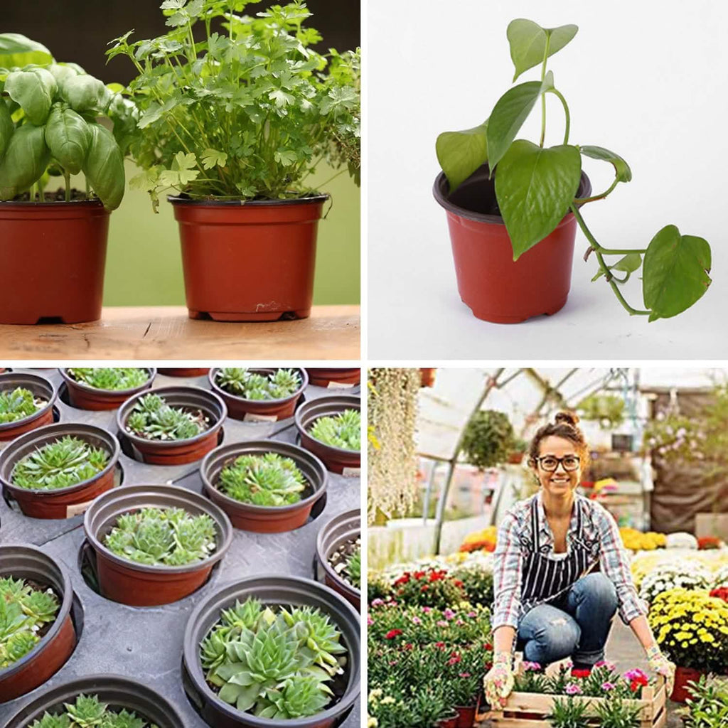 100-Piece: Plastic Plant Nursery Pots