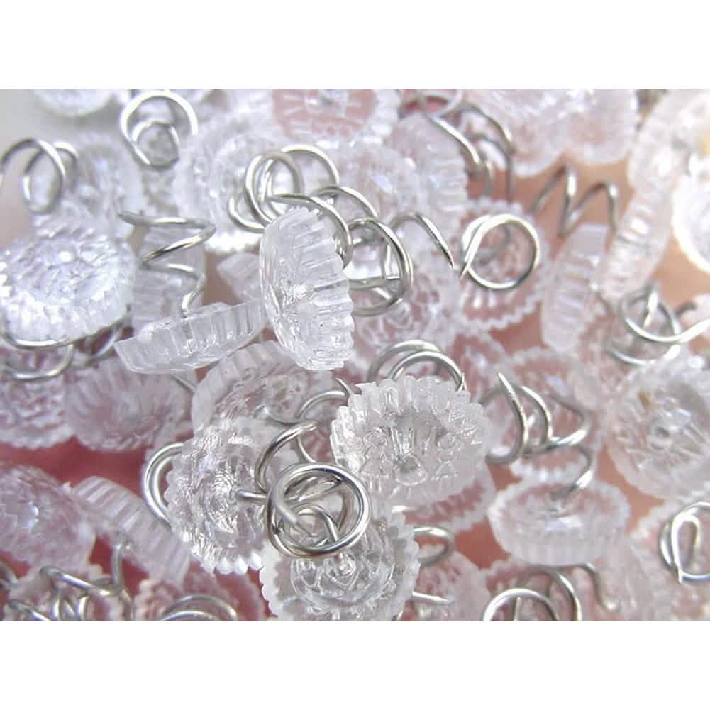 100-Piece: Transparent Head Twist Needle