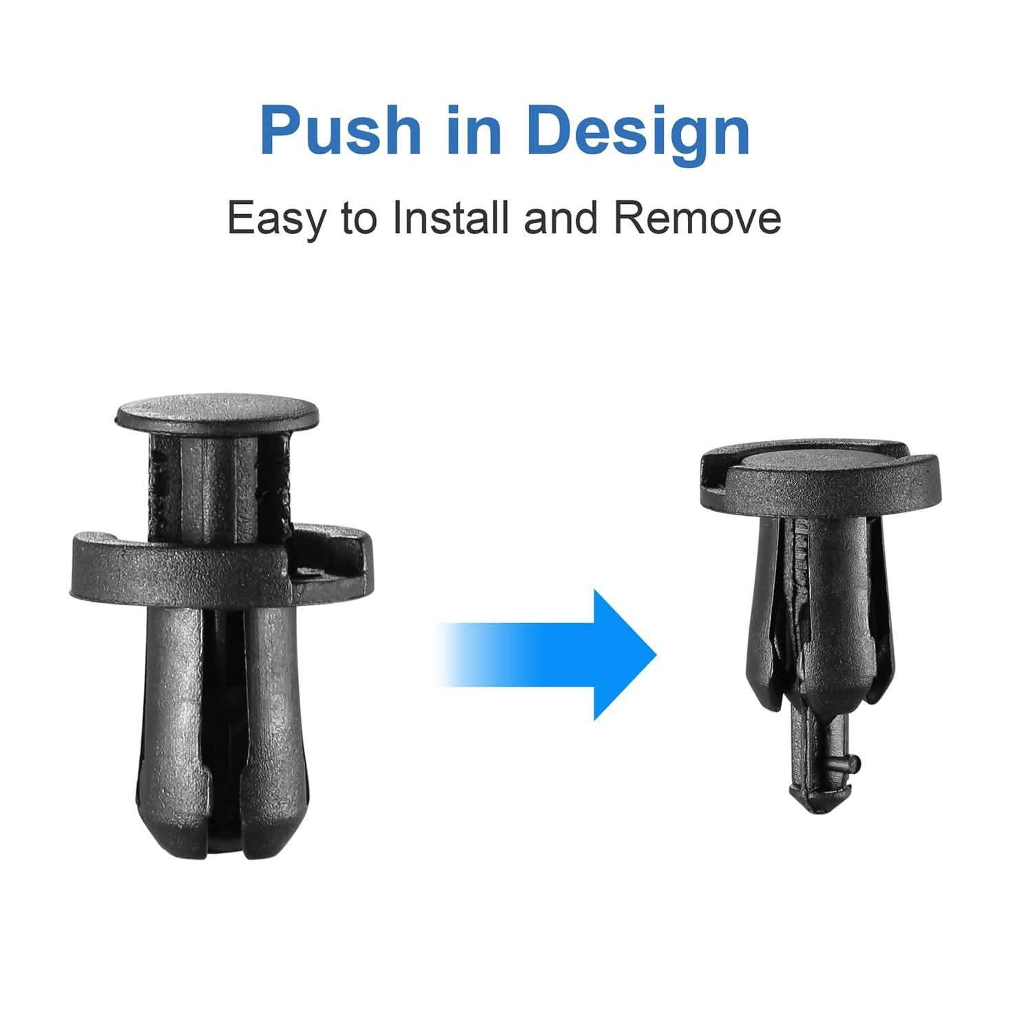 100-Pieces: 10mm Bumper Clip Fastener Rivets