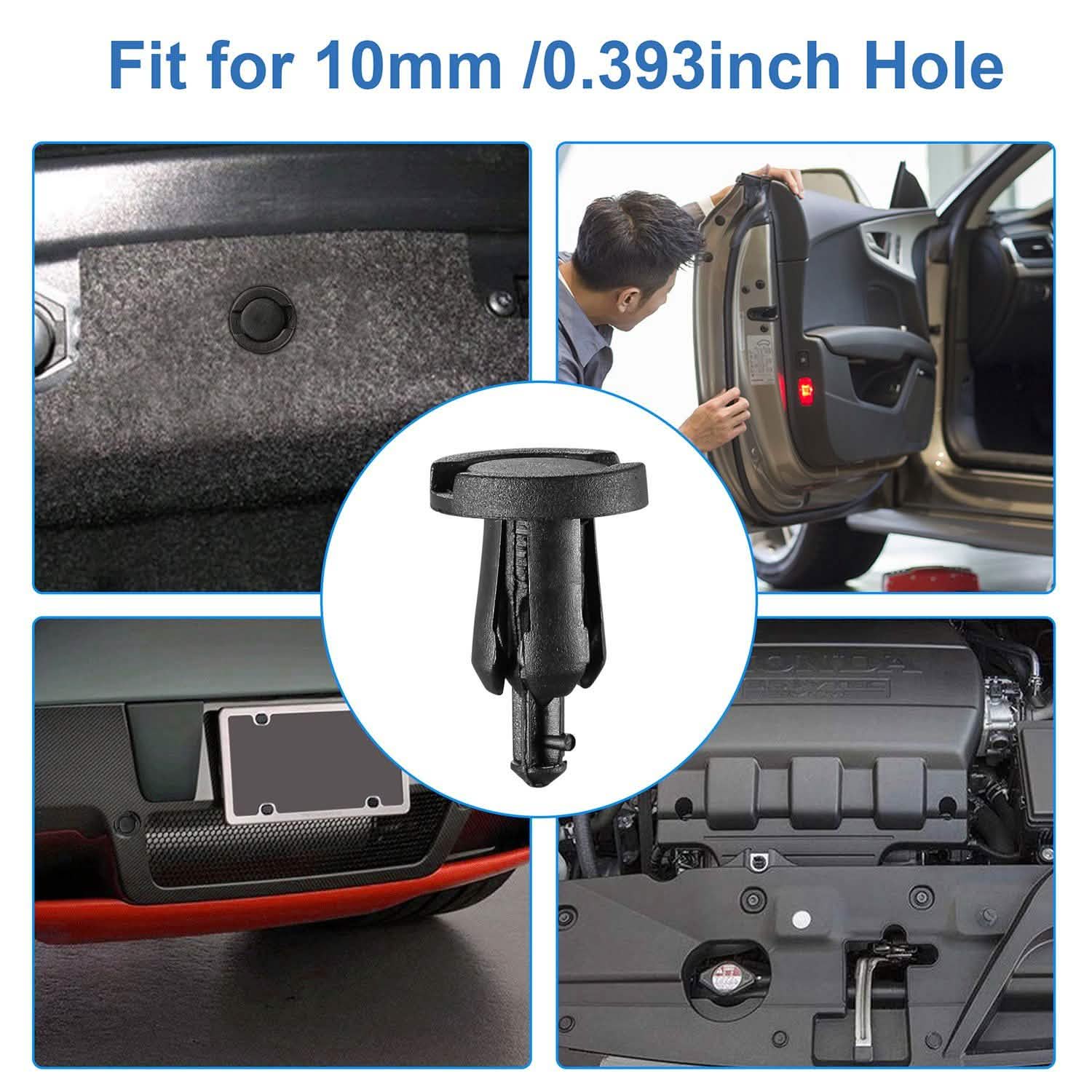 100-Pieces: 10mm Bumper Clip Fastener Rivets