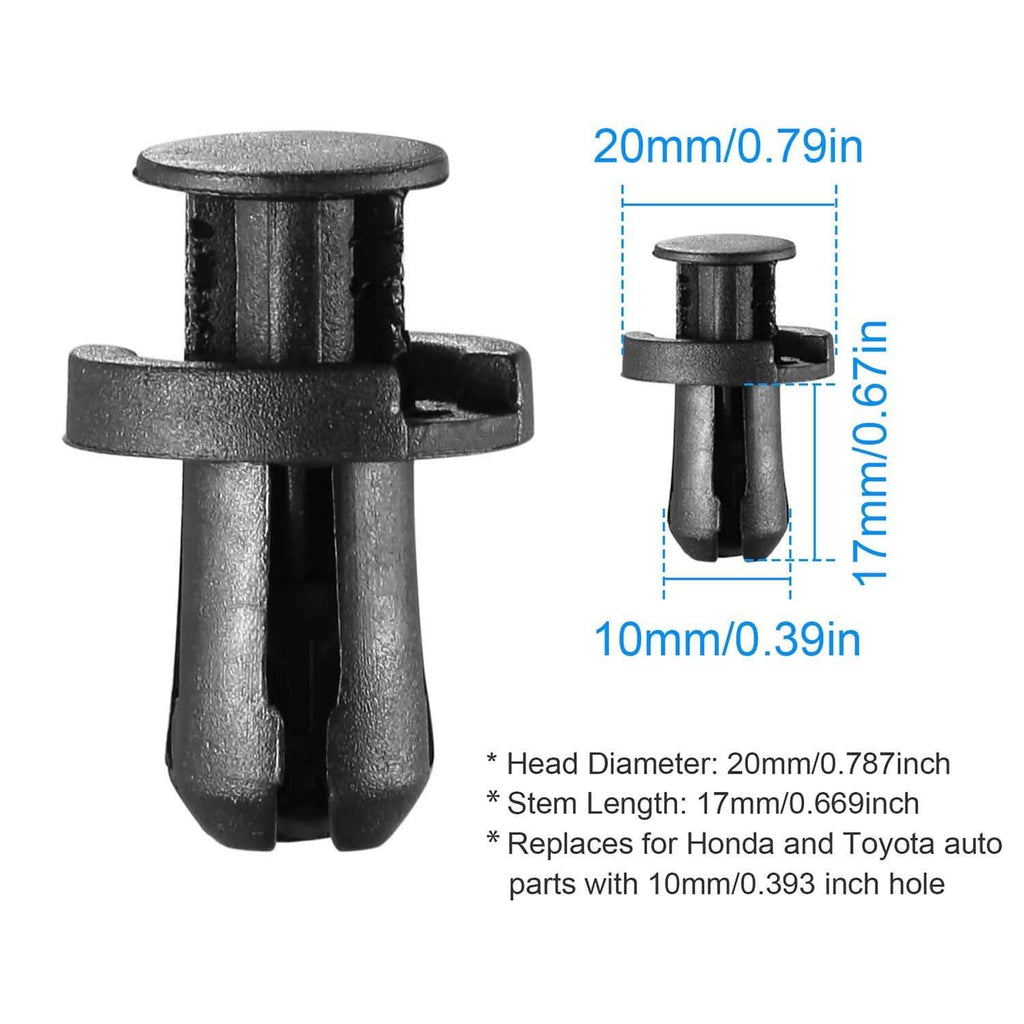 100-Pieces: 10mm Bumper Clip Fastener Rivets
