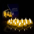 100-Pieces: Amber Yellow LED Tealight Flameless Flickering Candles