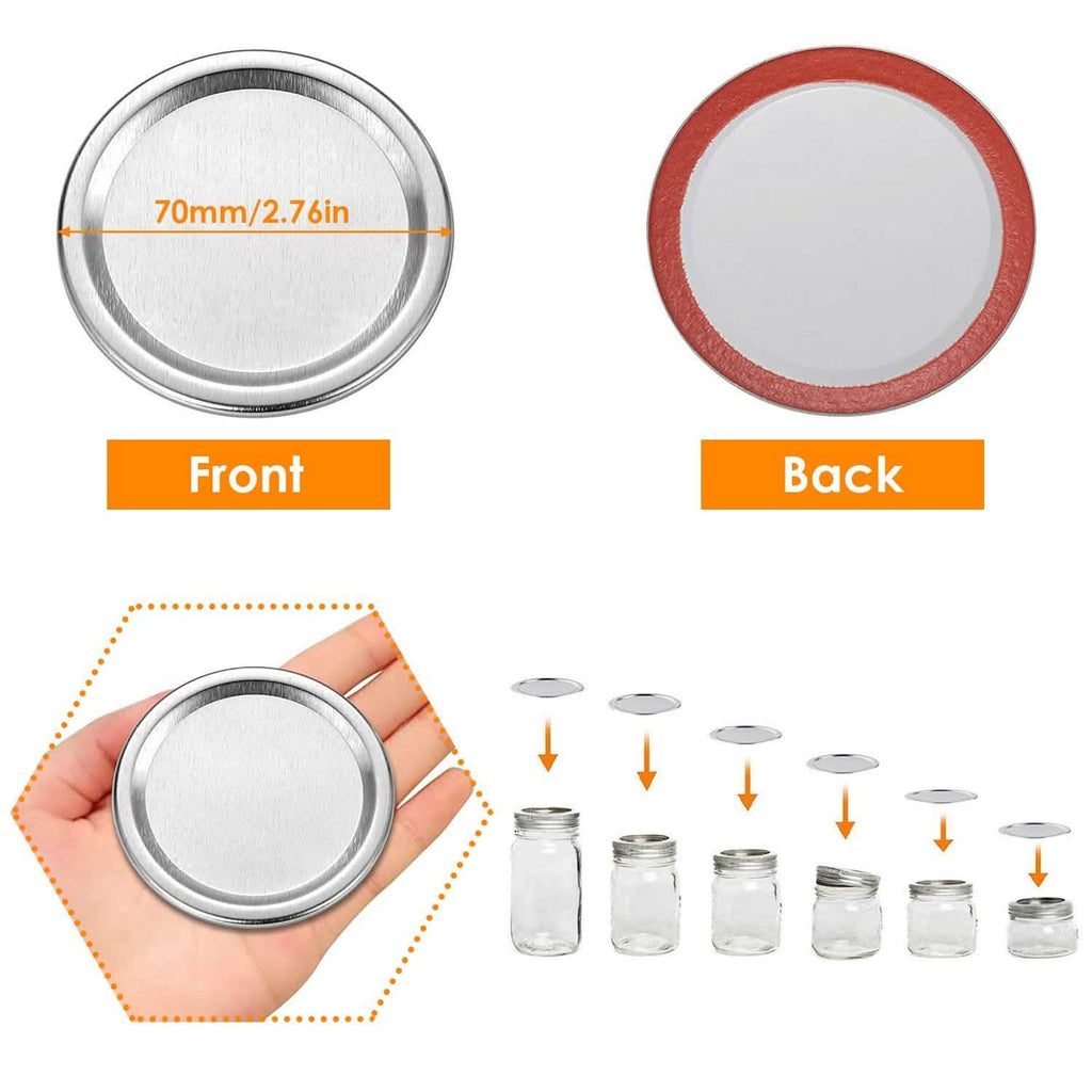 100-Pieces: Regular Mouth Canning Lids