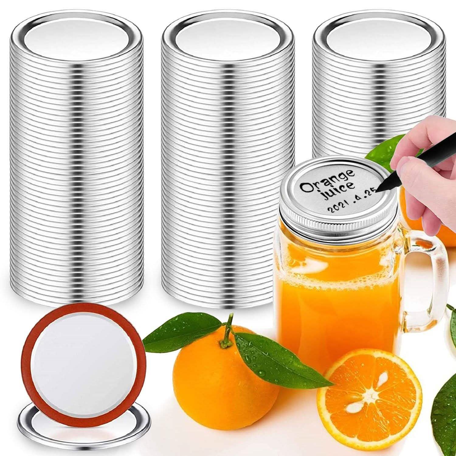 100-Pieces: Regular Mouth Canning Lids