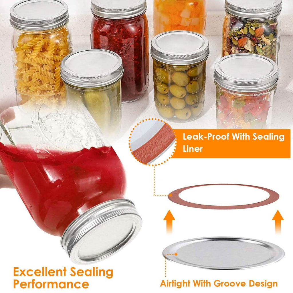 100-Pieces: Regular Mouth Canning Lids