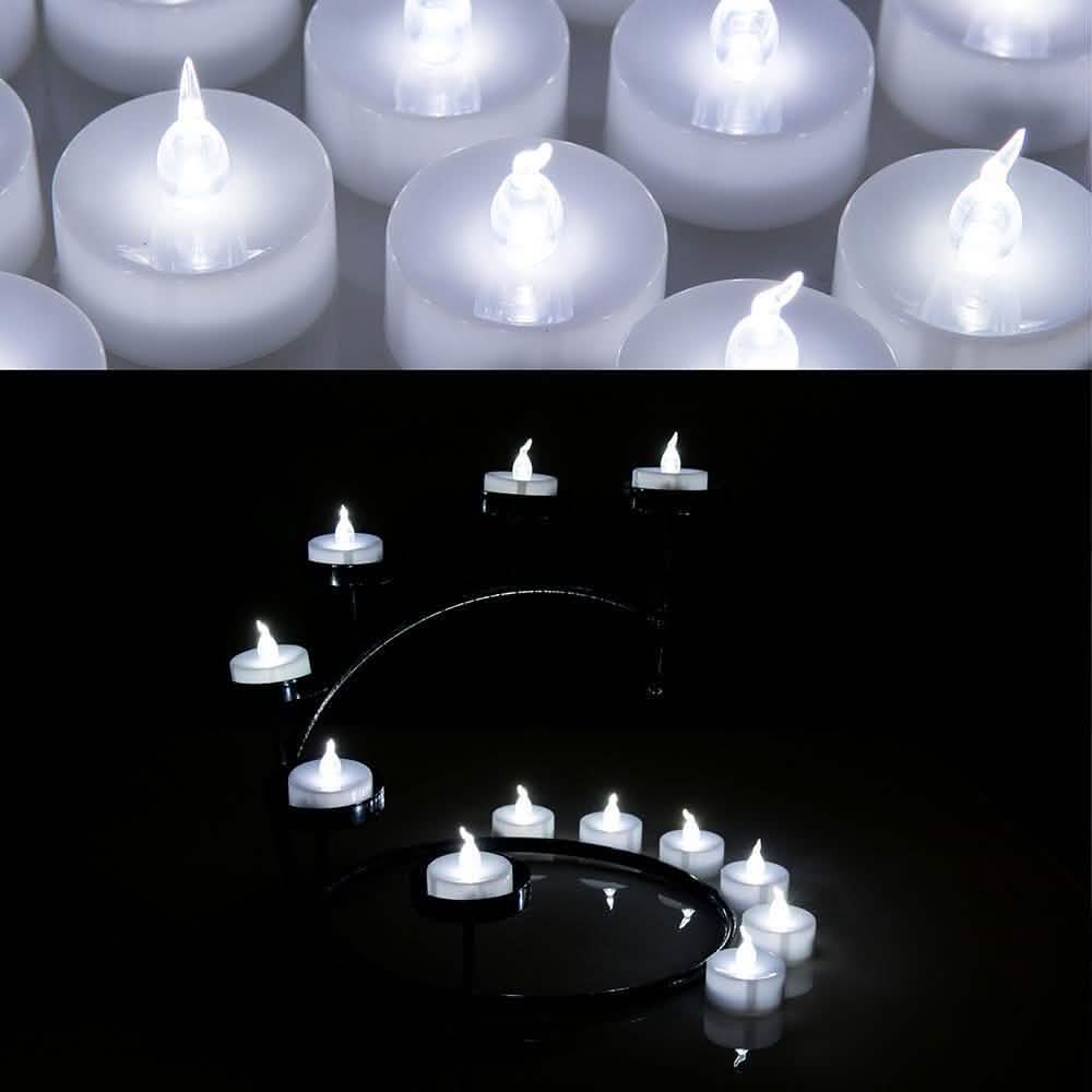 100-Pieces: White LED Candle Tea Light