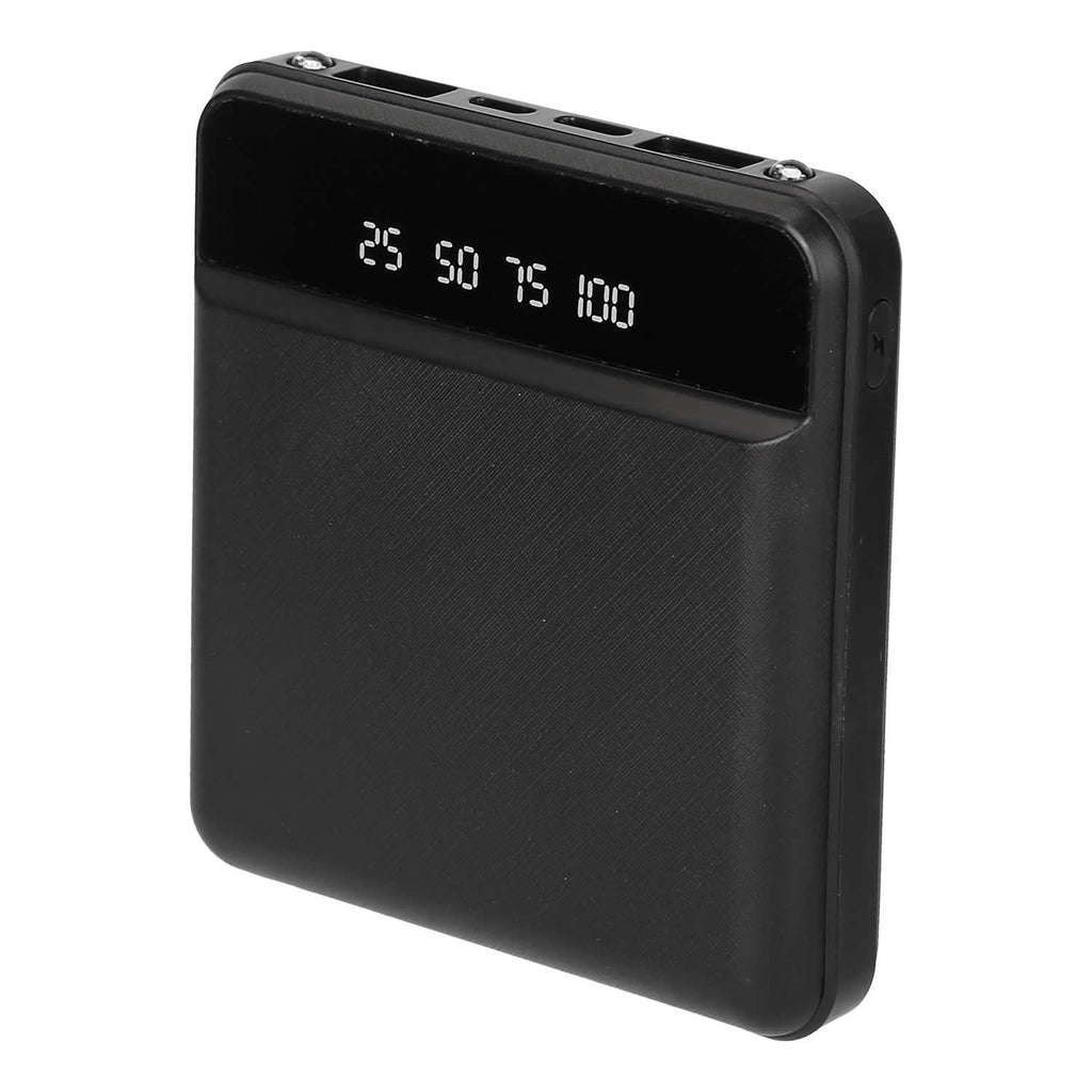10000 mAh Portable Powerbank Mini with Dual USB Ports LCD Display