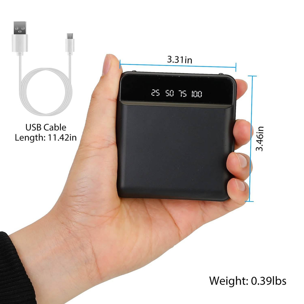 10000 mAh Portable Powerbank Mini with Dual USB Ports LCD Display