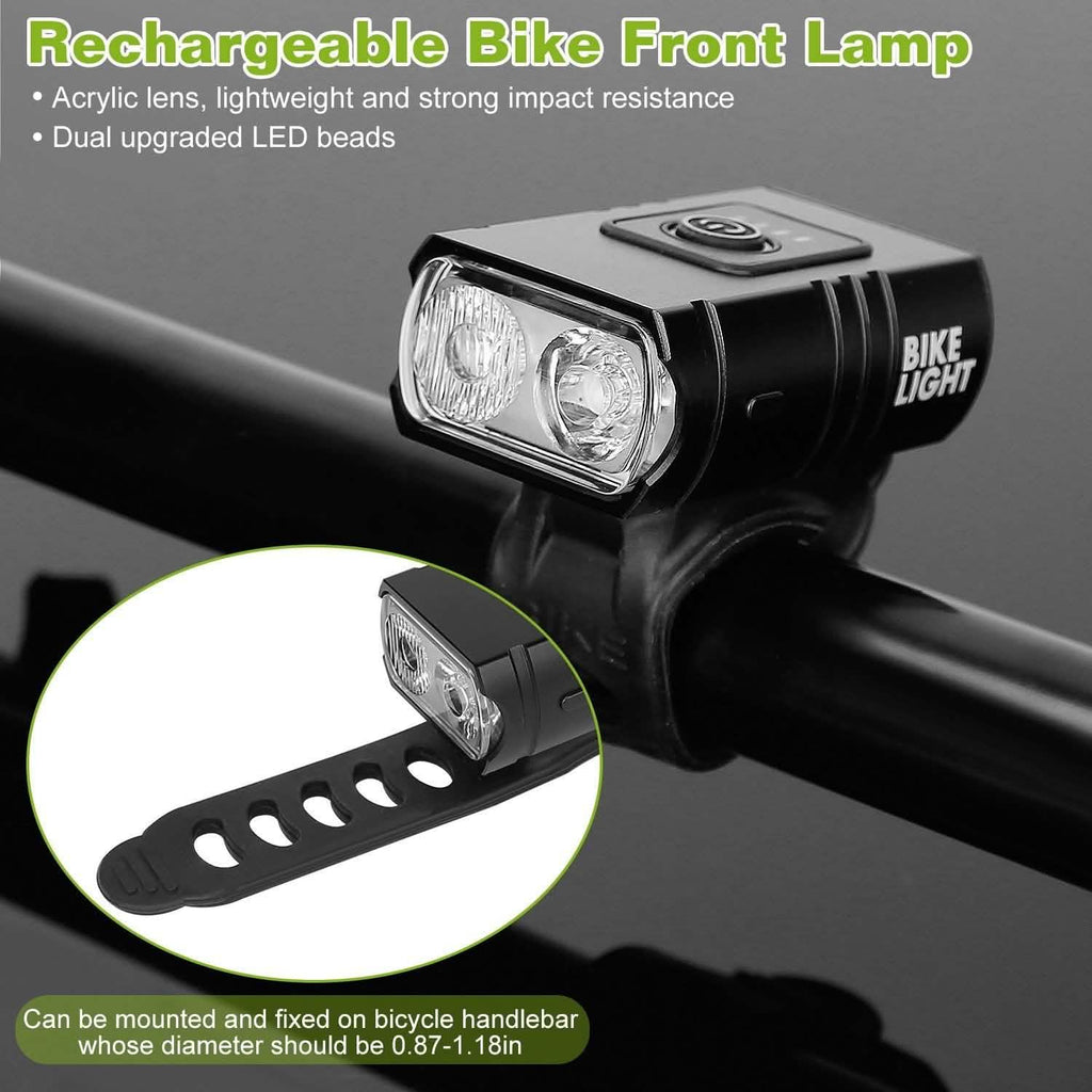 1000LM Bike Front Light Rechargeable Handlebar Head Light with 6 Lighting Modes