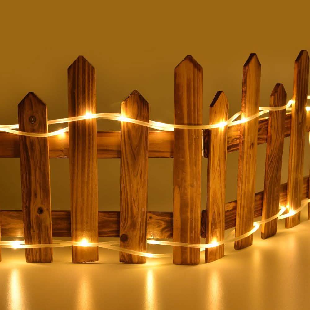 100 LED Solar Power Fairy String Rope Light - Warm White