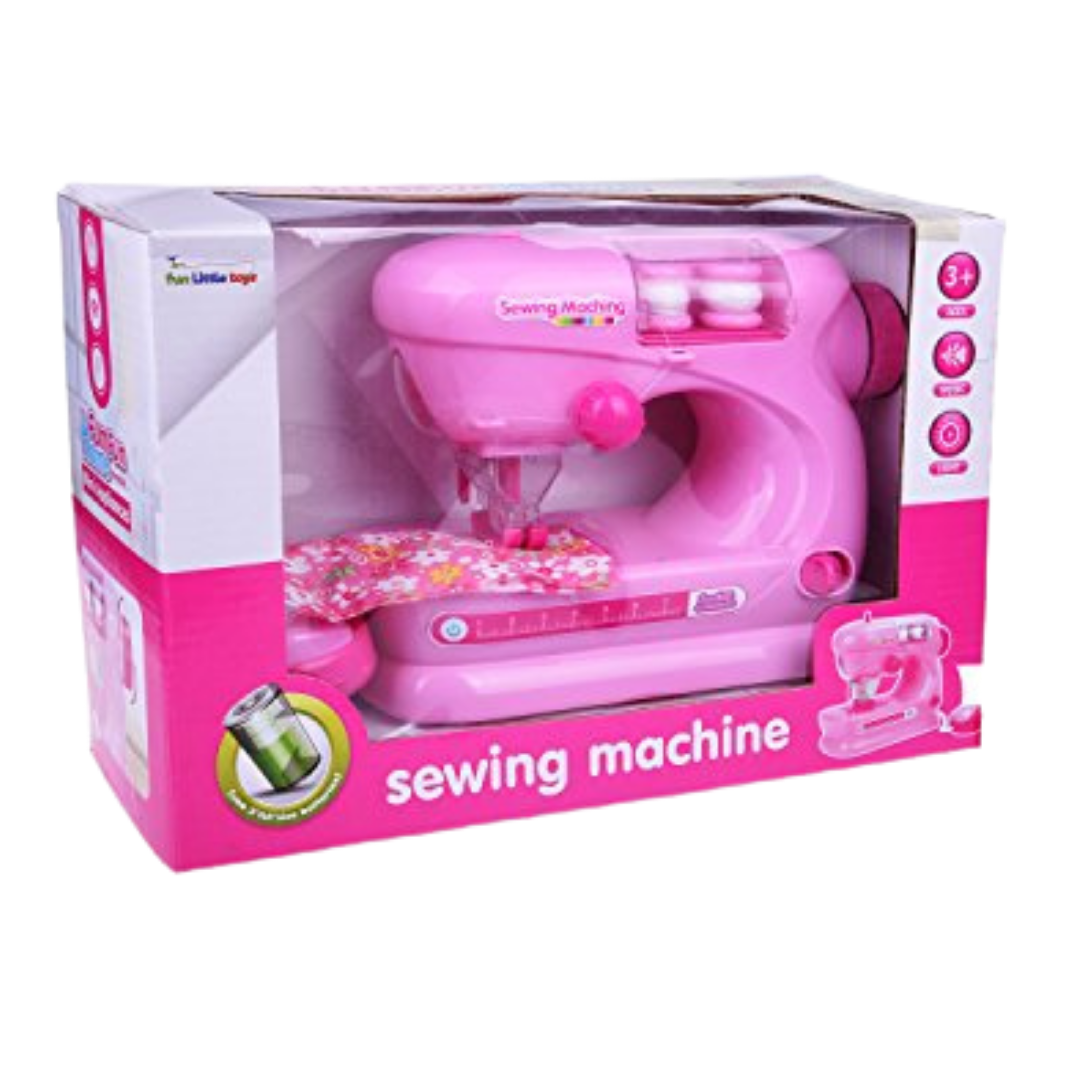 Electric Toy Sewing Machine with Light & Sound for Kids (Pink)