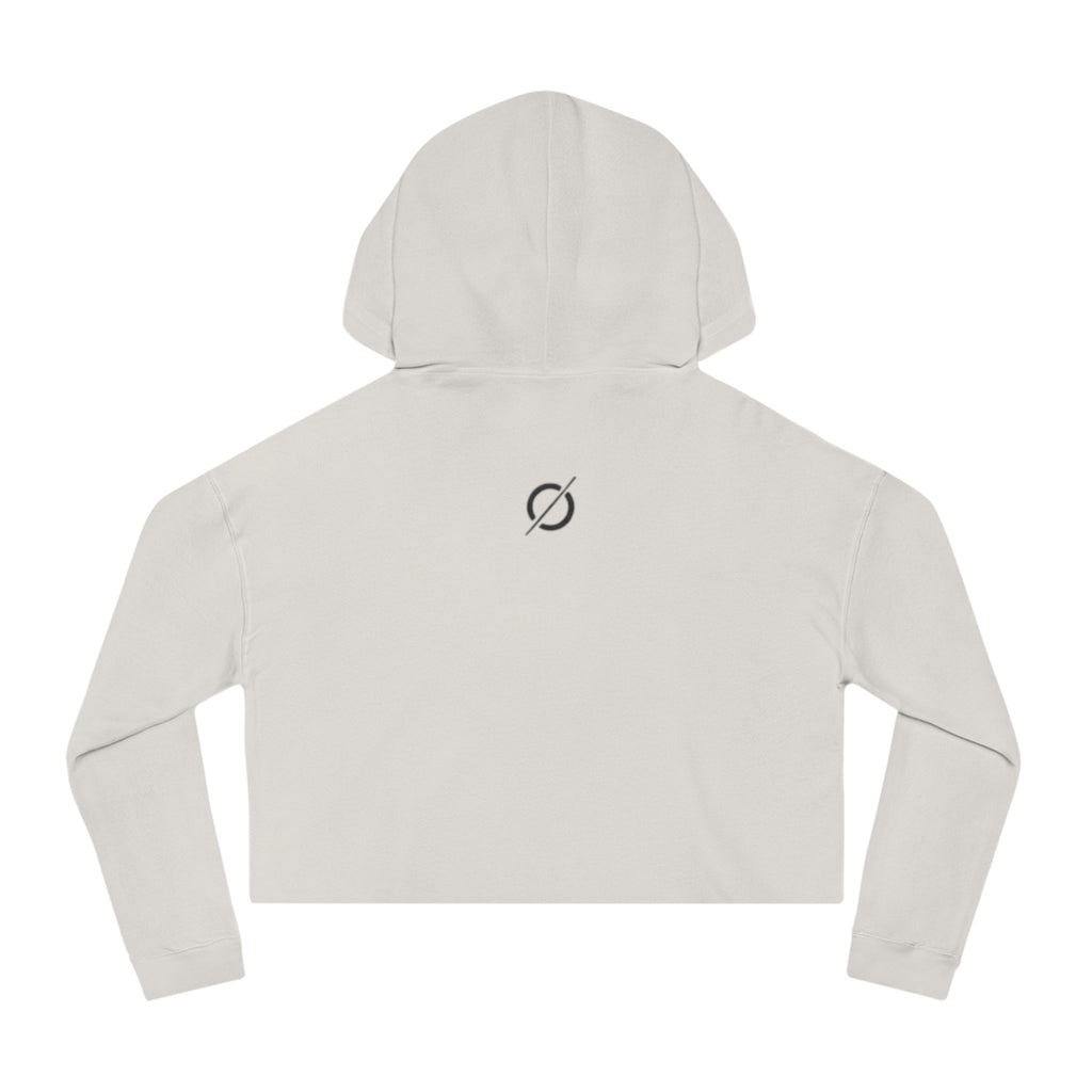 Cropped Hoodie Sweatshirt for Women with Cropped Design and Ribbed Cuffs