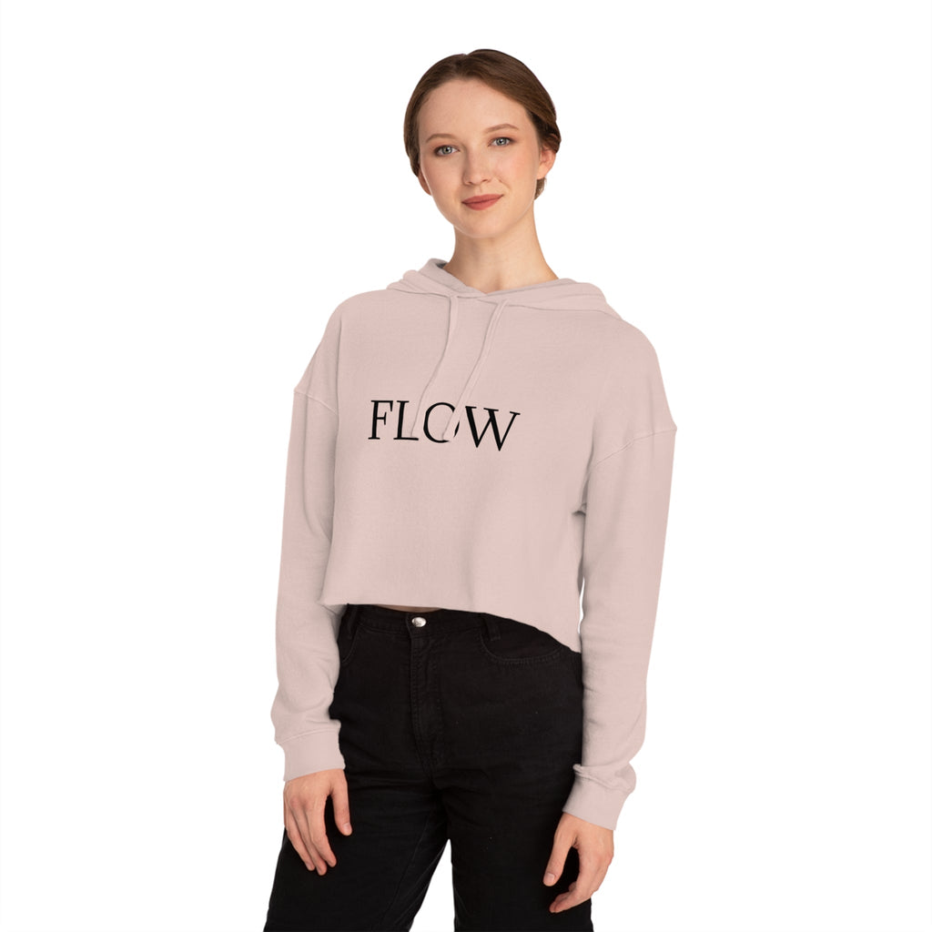 Cropped Hoodie Sweatshirt for Women with Cropped Design and Ribbed Cuffs