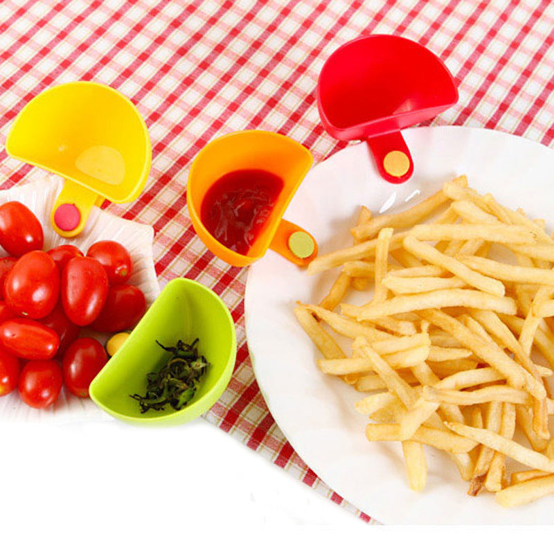 Creative plastic snack spoon with versatile bowl plate seasoning dish salad dressing box for kitchen use