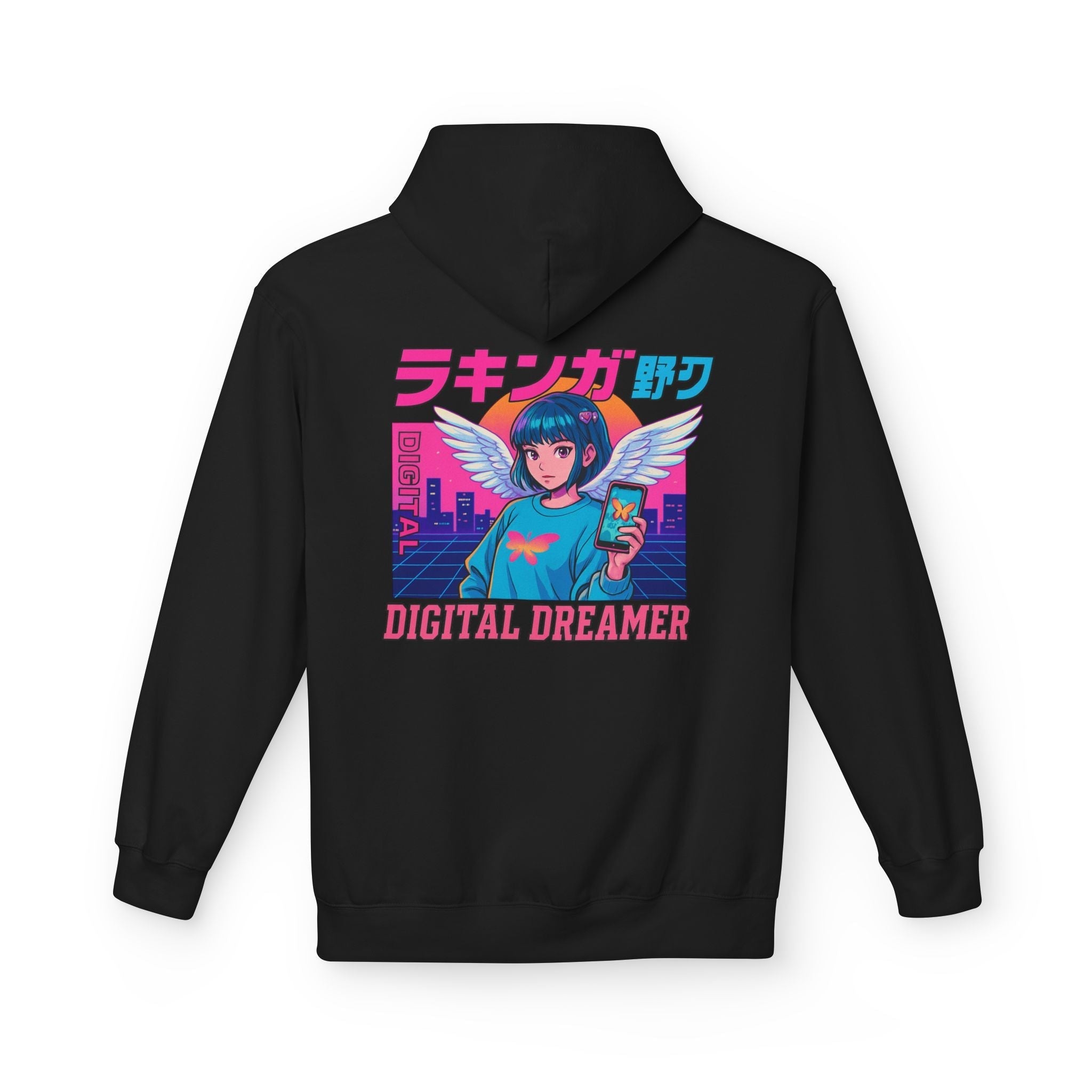 Digital Dreamer Unisex Fleece Hoodie, Cozy Graphic Sweatshirt, Anime Style Hoodie, Perfect Gift for Gamers, Casual Streetwear