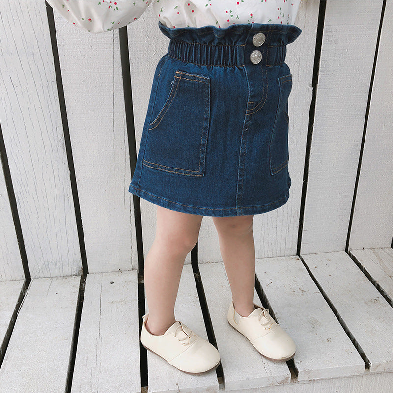 Bud waist denim skirt