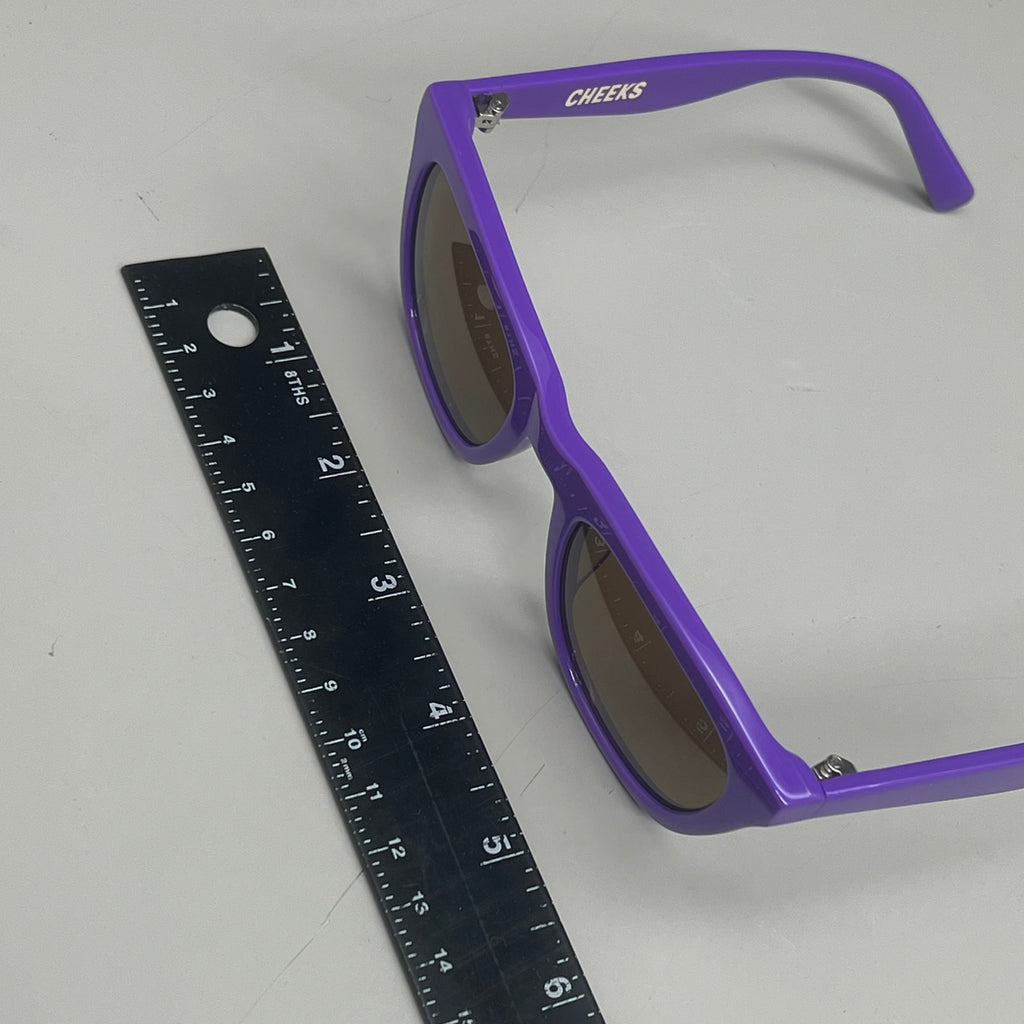 FRIDA MAE CHEEK Clemente Square Polarized Lens Sunglasses Purple SUN-SQUARE-PUR AS-IS
