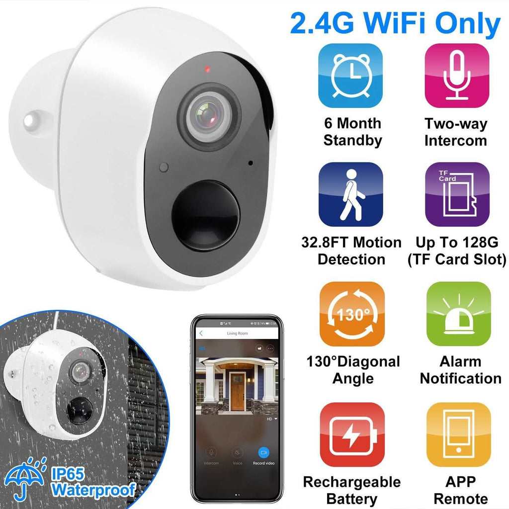 1080P FHD WiFi IP Two-Way Audio Security Surveillance Camera