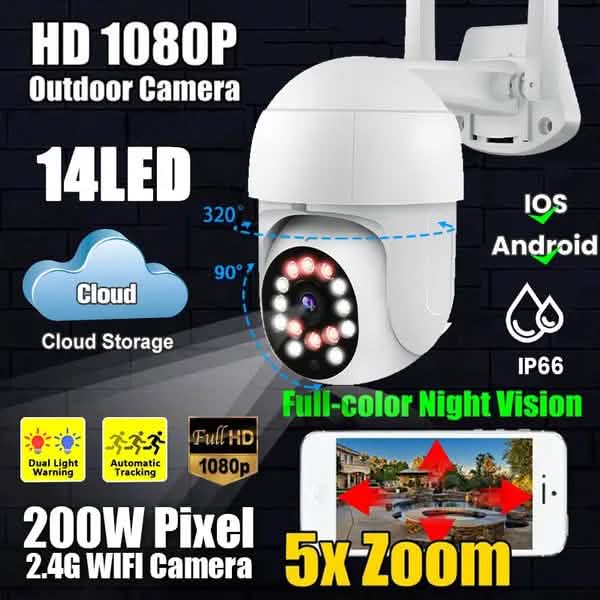 1080P Outdoor Full Color Night Vision Surveillance Camera