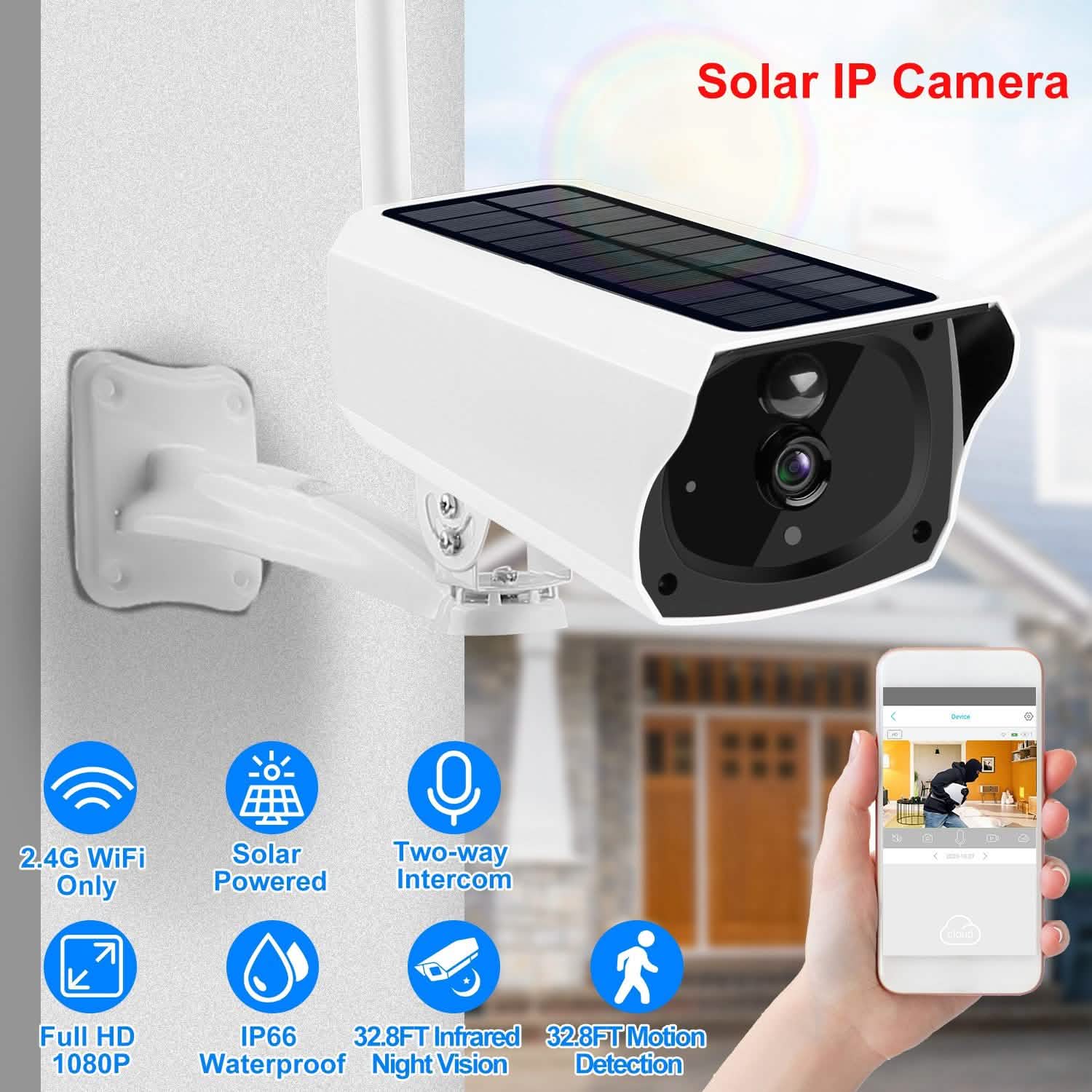1080P Solar Powered Wifi IP Camera