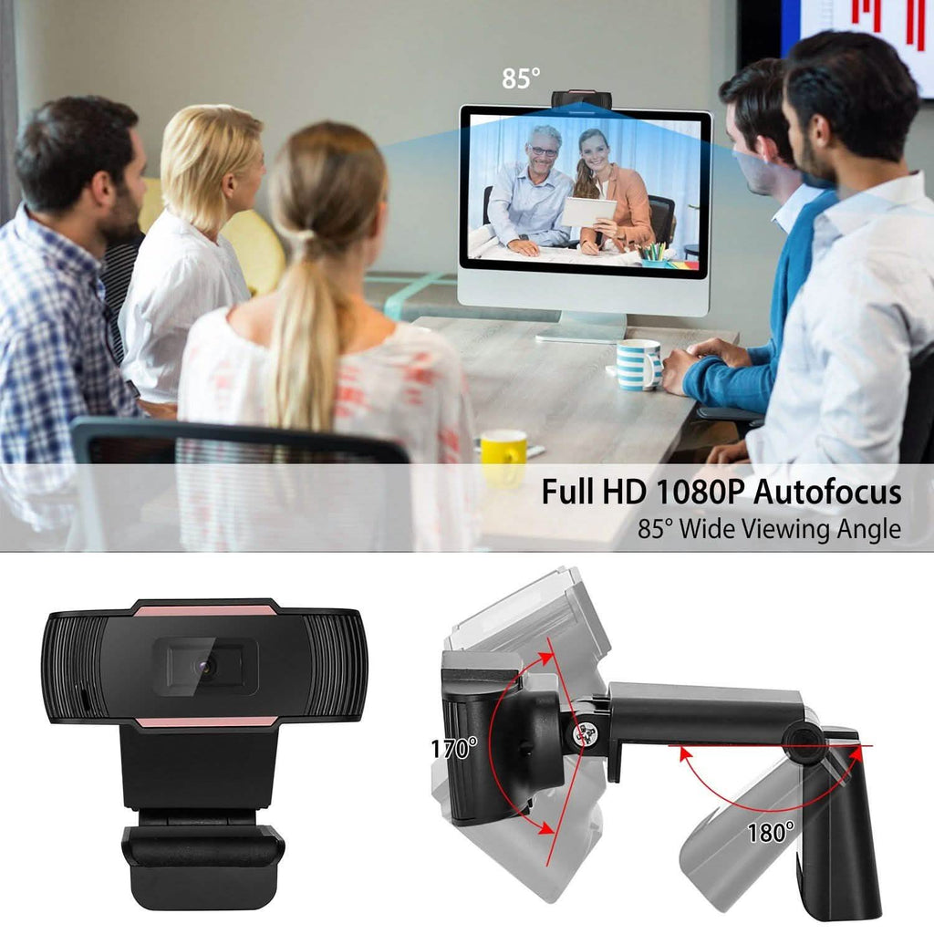 1080P USB Webcam 170 Degree Vertical Adjustment with Clip