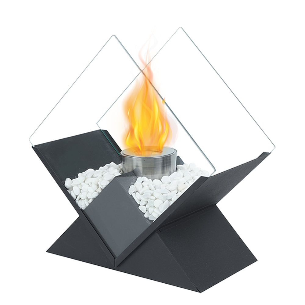 Desktop alcohol fireplace diamond shaped brazier indoor and outdoor portable stove true fire burning
