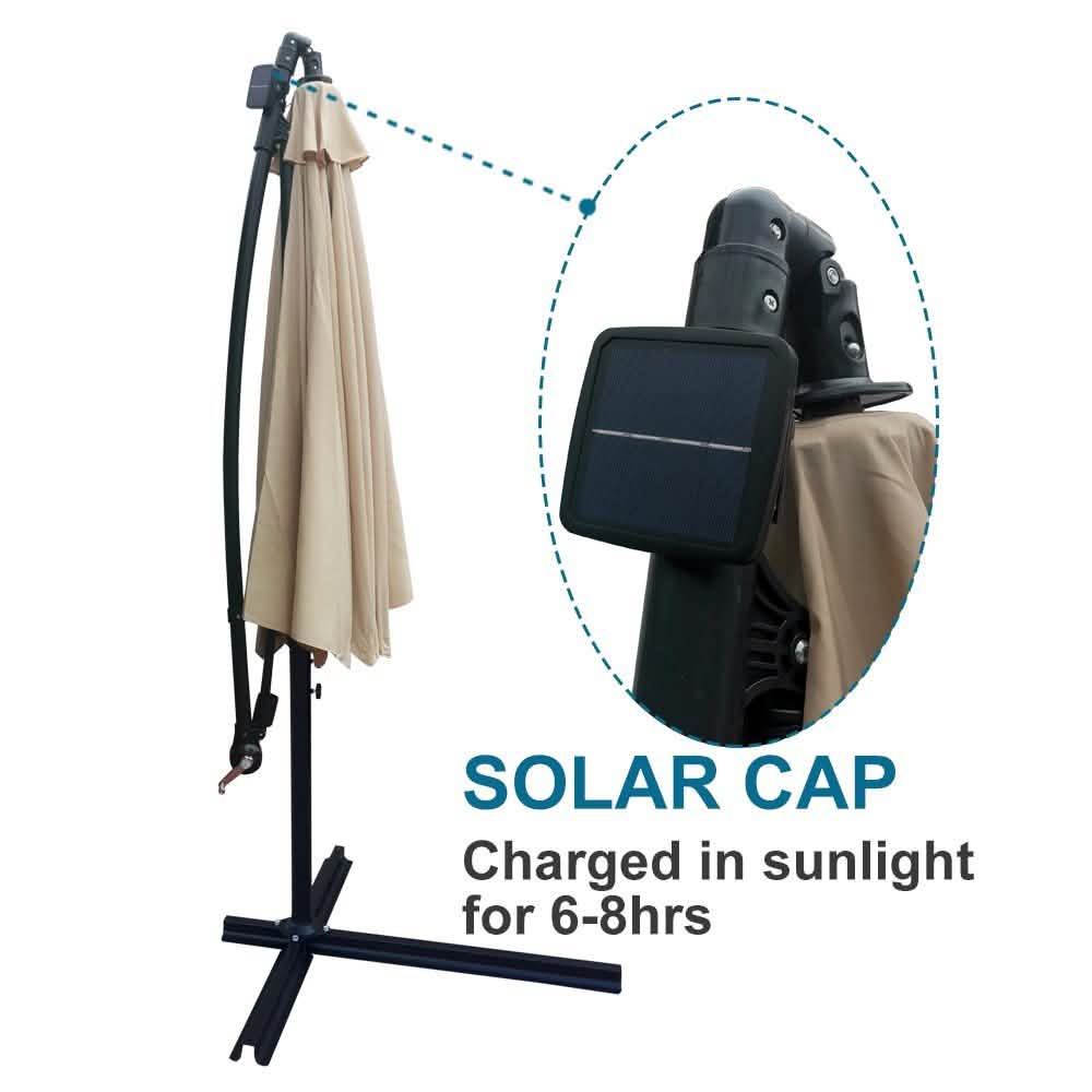 10ft Solar-Powered Patio Umbrella