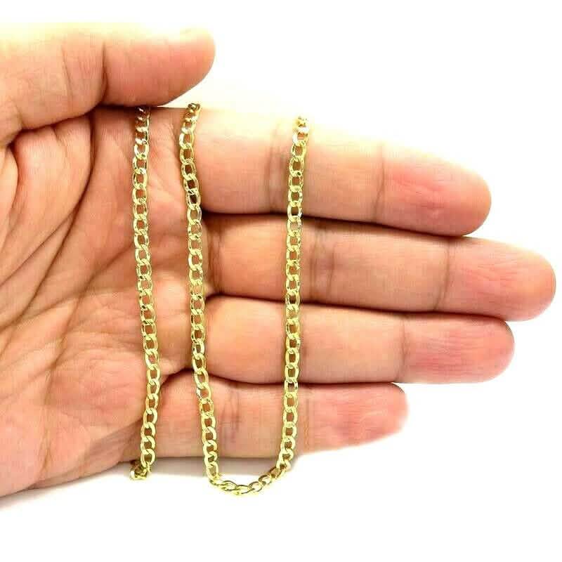 10K Genuine Solid Yellow Gold Cuban Necklace Chain