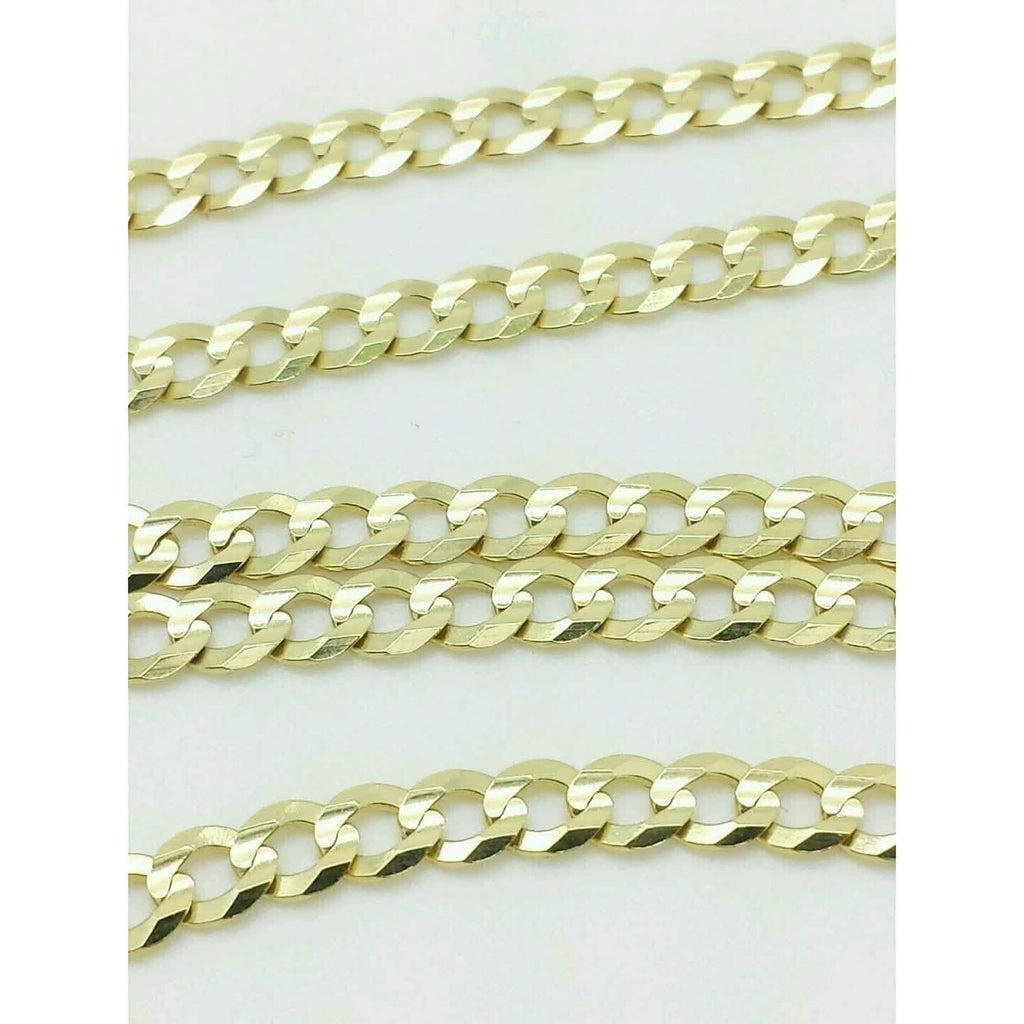 10K Genuine Solid Yellow Gold Cuban Necklace Chain