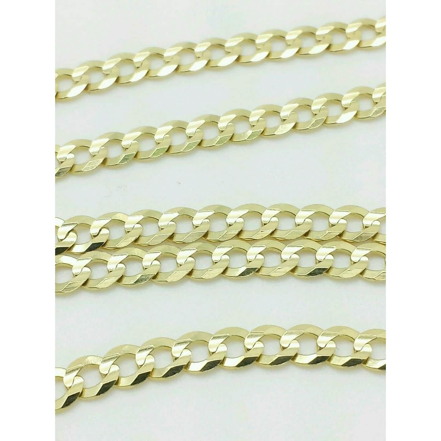 10K Genuine Solid Yellow Gold Cuban Necklace Chain