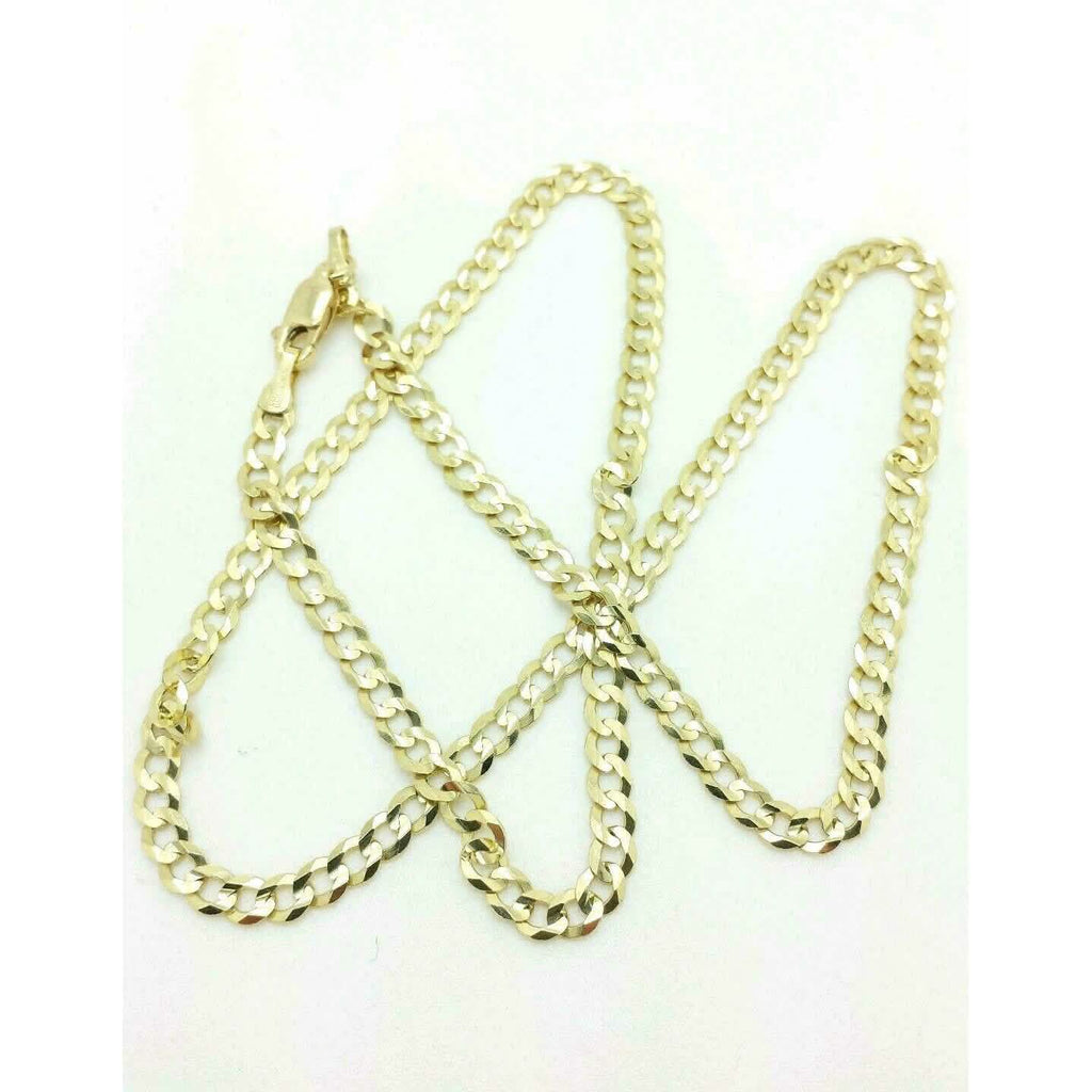 10K Genuine Solid Yellow Gold Cuban Necklace Chain