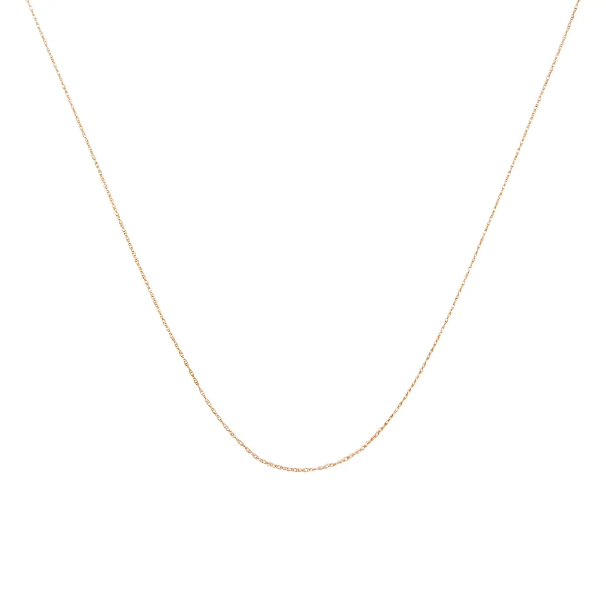 10K Gold 0.5 mm Slender & Dainty Fine Rope Chain Necklace