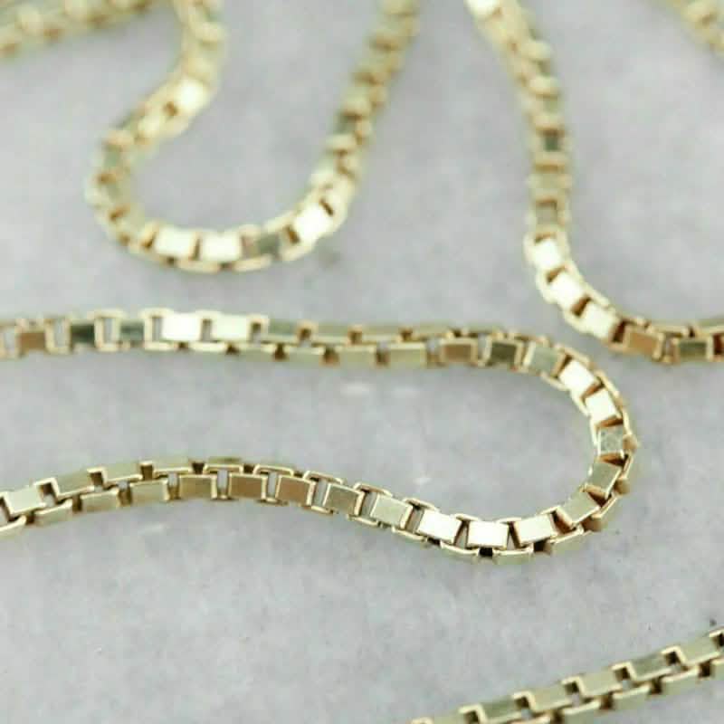 10K Solid Yellow Gold Box Chain