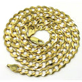 10K Solid Yellow Gold Curb Cuban Link Chain Pendant Necklace 7mm