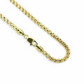 10K Solid Yellow Gold Round Box Chain Necklace - 2.5mm