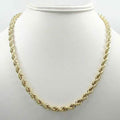 10K Yellow Gold 5mm Unisex Diamond Cut Rope Chain Necklace