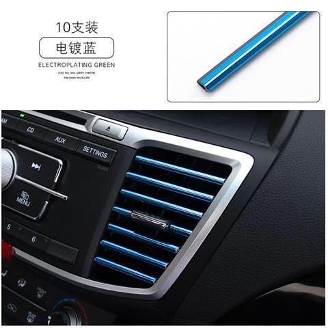 10pcs 20cm Car Styling Moulding Air Outlet Trim Strip Auto Air Vent Grilles Rim Trim Cars Decoration Exterior Decoration Strips Chrome Accessories Car Interior Moulding Strip Car Air Outlet Decoration Strip Flexible Insert Strips for Auto Vent Styling