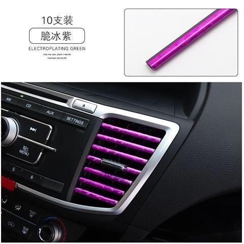 10pcs 20cm Car Styling Moulding Air Outlet Trim Strip Auto Air Vent Grilles Rim Trim Cars Decoration Exterior Decoration Strips Chrome Accessories Car Interior Moulding Strip Car Air Outlet Decoration Strip Flexible Insert Strips for Auto Vent Styling