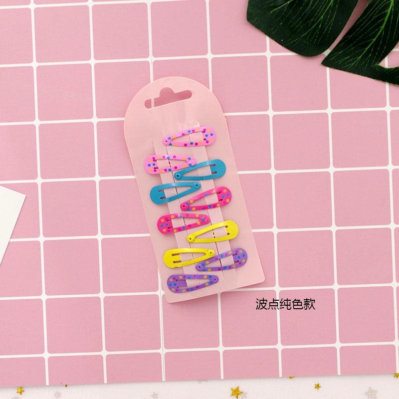 10PCS New Cute Cartoon Heart Type Metal Candy Color Baby BB Clips Girls Hairpins Hair Clip Kids Headwear Children Accessories