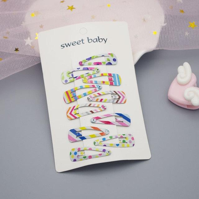 10PCS New Cute Cartoon Heart Type Metal Candy Color Baby BB Clips Girls Hairpins Hair Clip Kids Headwear Children Accessories