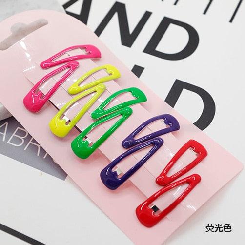 10PCS New Cute Cartoon Heart Type Metal Candy Color Baby BB Clips Girls Hairpins Hair Clip Kids Headwear Children Accessories