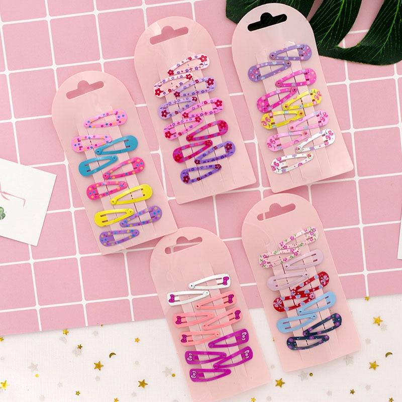 10PCS New Cute Cartoon Heart Type Metal Candy Color Baby BB Clips Girls Hairpins Hair Clip Kids Headwear Children Accessories
