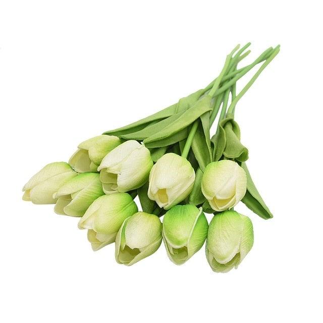 10PCS PU Fake Tulips Real Touch beautiful and Eligant Flower Real Touch Bouquet For Wedding Decoration Flowers Home Garden Decor