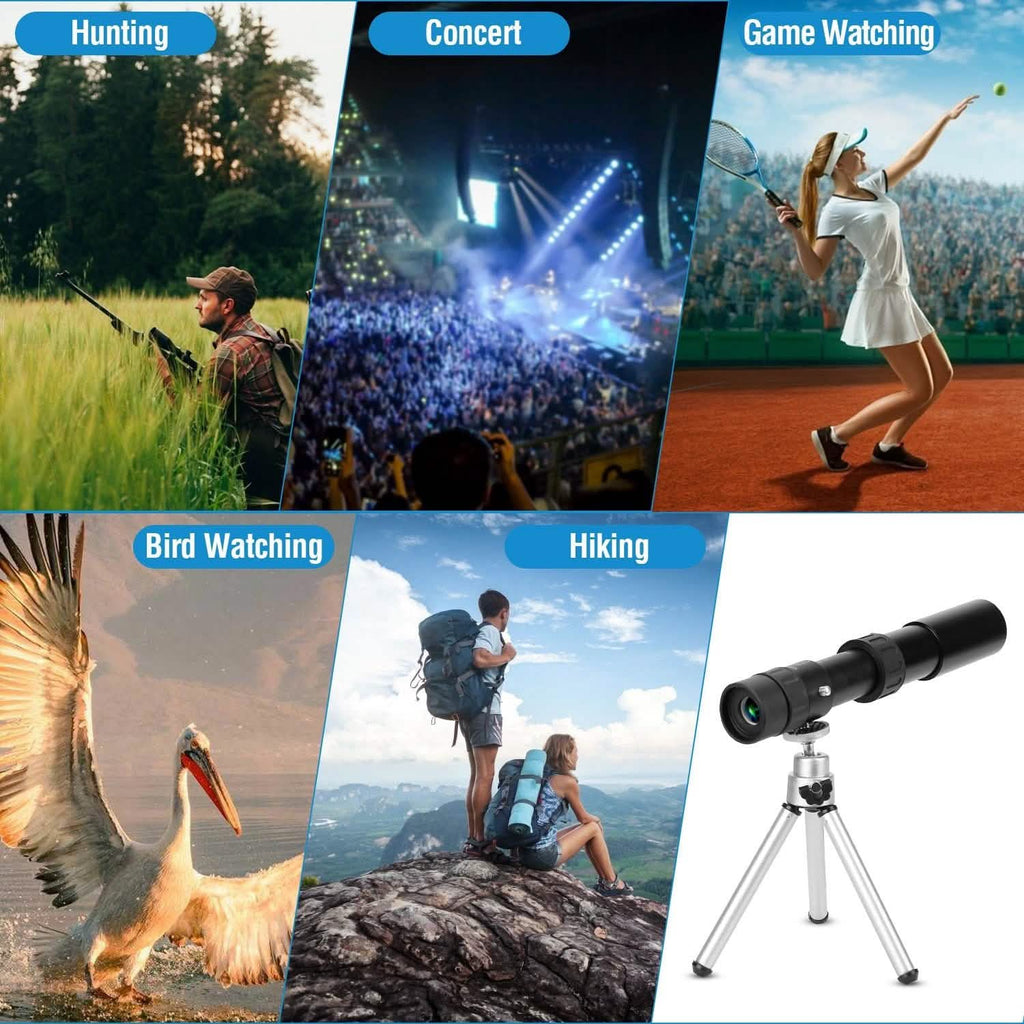 10X-300X Zoom Monocular Telescope High Definition Phone Telephoto Lens