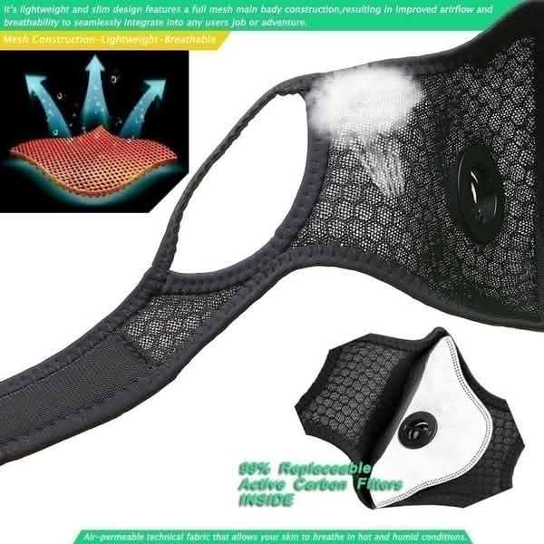 11-Piece Set: Breathable Bacteria-Proof Sport Face Mask with Activated Carbon PM 2.5