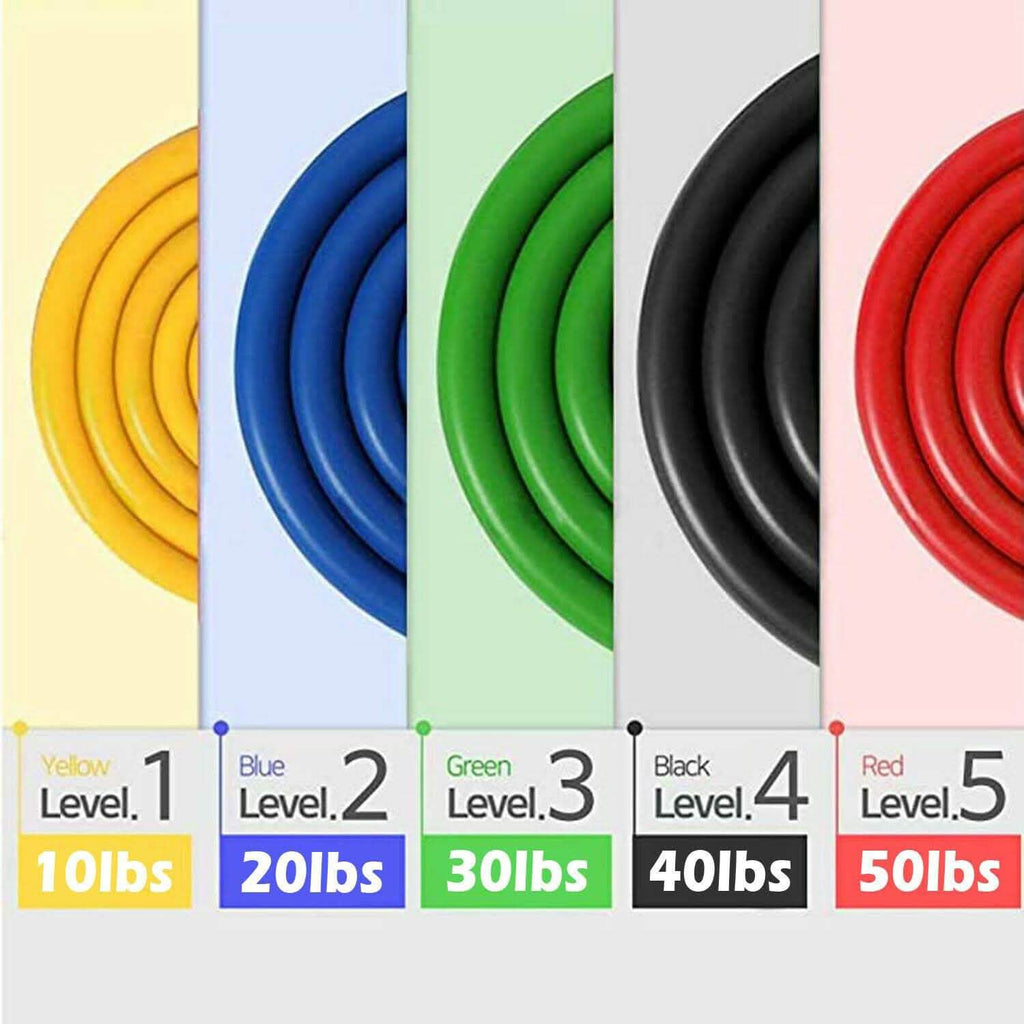 11-Piece Set: Gym Pull Rope Exercise Resistance Bands