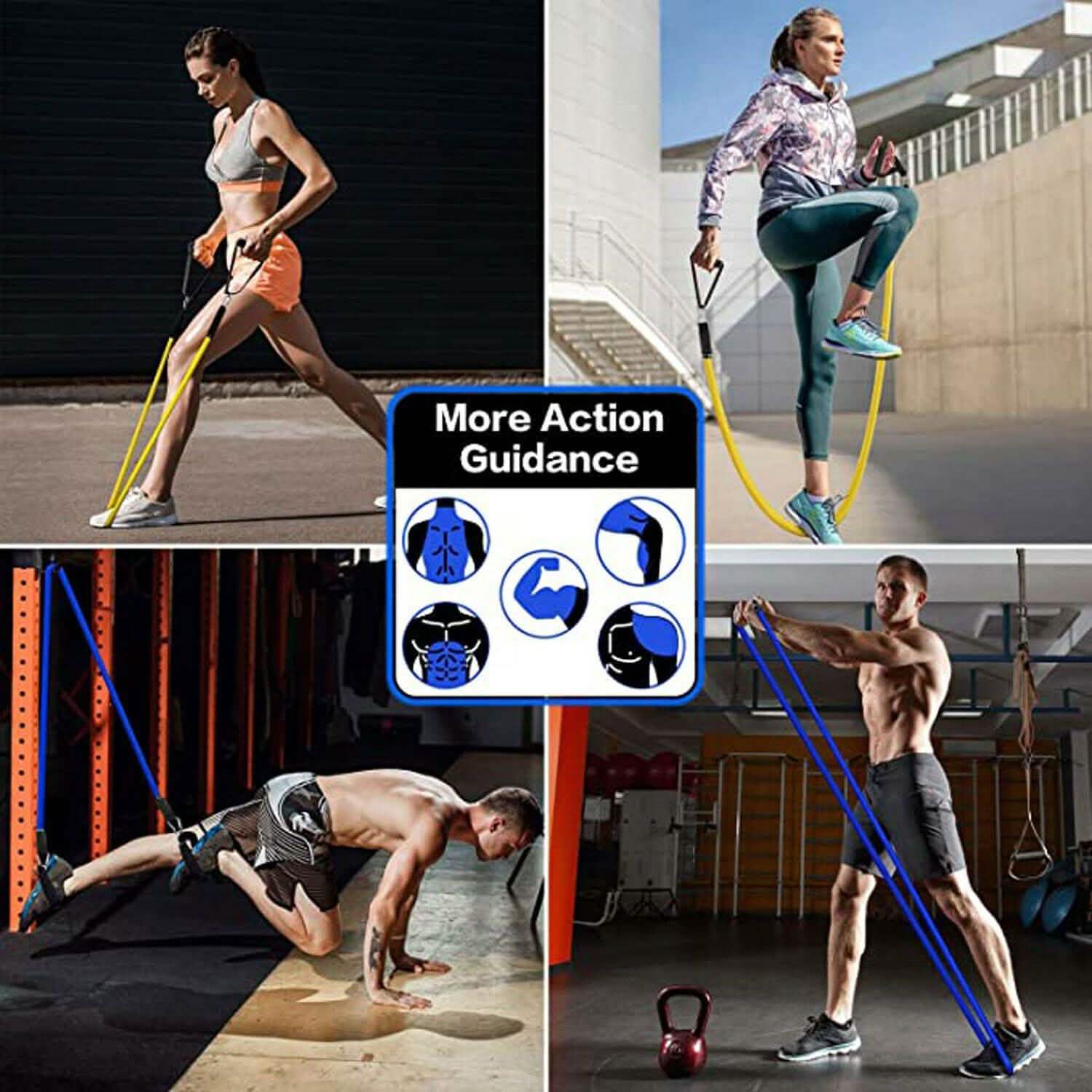 11-Piece Set: Gym Pull Rope Exercise Resistance Bands