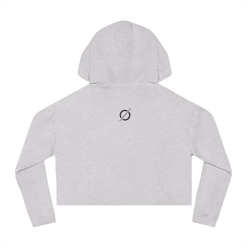Cropped Hoodie Sweatshirt for Women with Cropped Design and Ribbed Cuffs