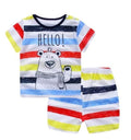 new children's summer children's clothing short-sleeved suit cotton boy girls small children cartoon summer two-piece